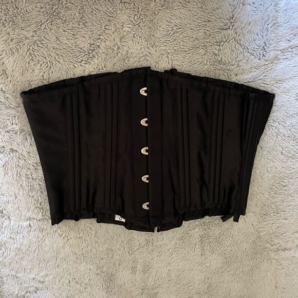 CAMELLIAS corcet black satin 26 steel bones - Picture 12 of 16